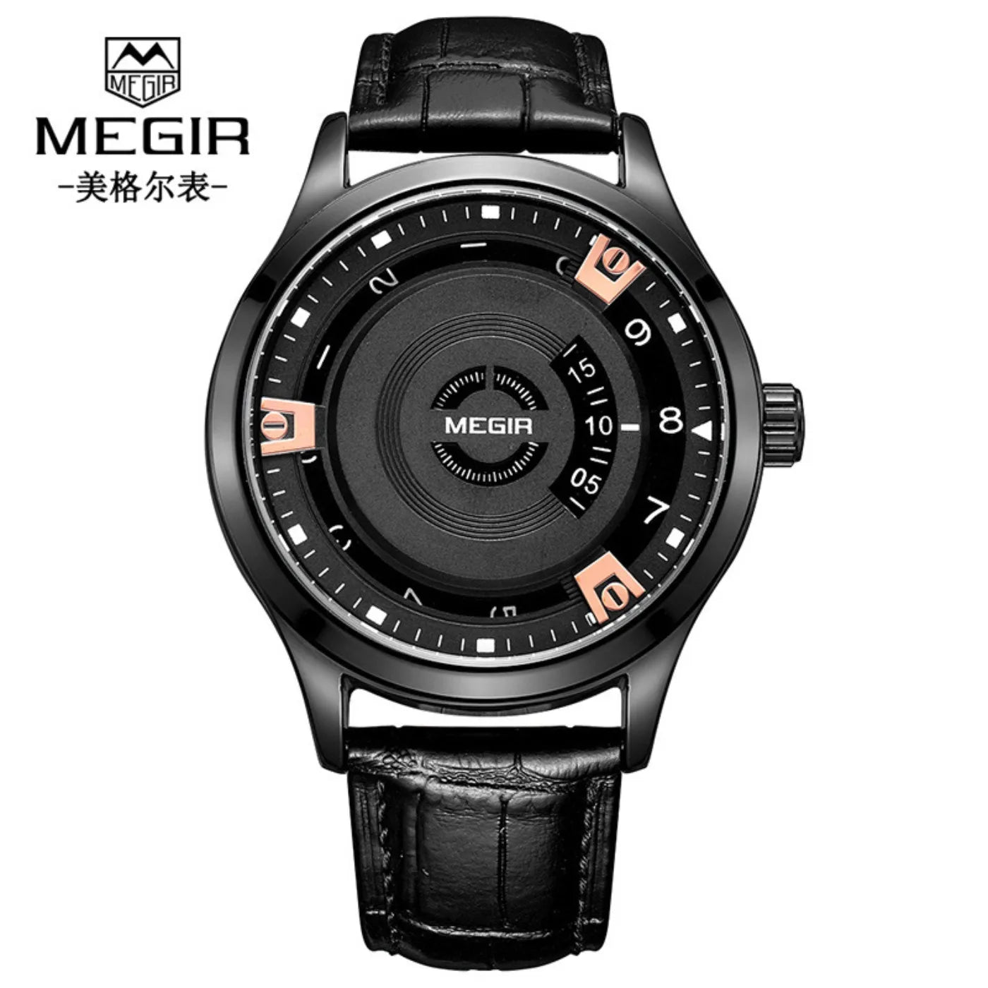 MEGIR Men Watches Luxury Leather Strap Sport Military Watch Male Clock Waterproof Casual Quartz Wristwatch Reloj Hombre 1067