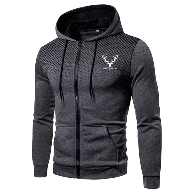 2026 New Arrival Men's Set Zipper Hoodies and Black Sweatpants Autumn Winter Daily Casual Fashion Sportswear Outdoor Jogger Suit