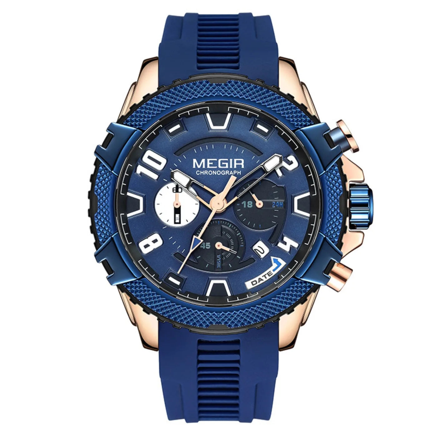 MEGIR 48MM Dial Chronograph Men's Quartz Watches Waterproof Luminous Sport Casual Wristwatch with 24-hour Auto Date Gift for Man