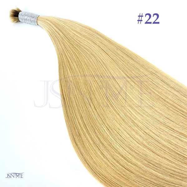 JSNME Bulk Human Hair Extensions 100% Real Human Hair Extension Straight 50g Black Brown Blonde 613 Color For Salon 14"-26" Inch