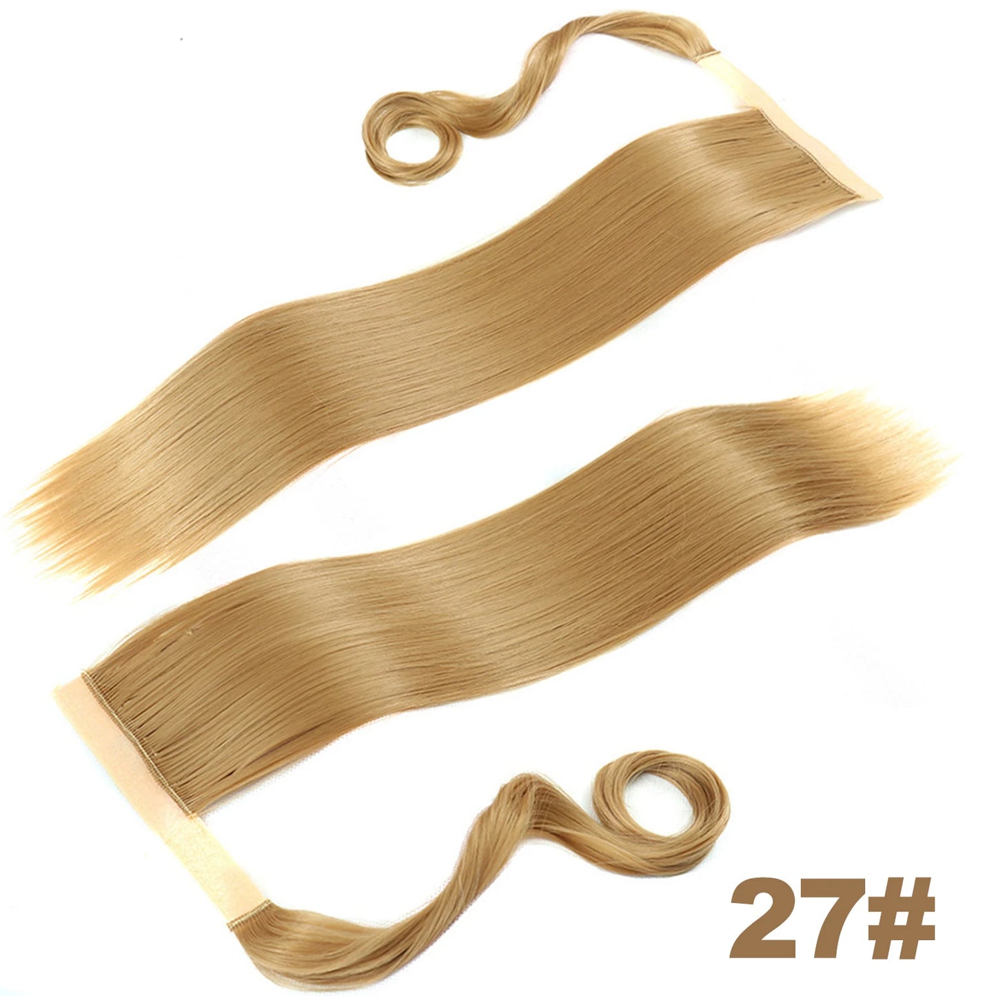 Straight Long Ponytail Extensions 22inch Natural Black Wrap Around Synthetic Hair Piece Pony Tail Hair Hairpieces for Women Girl