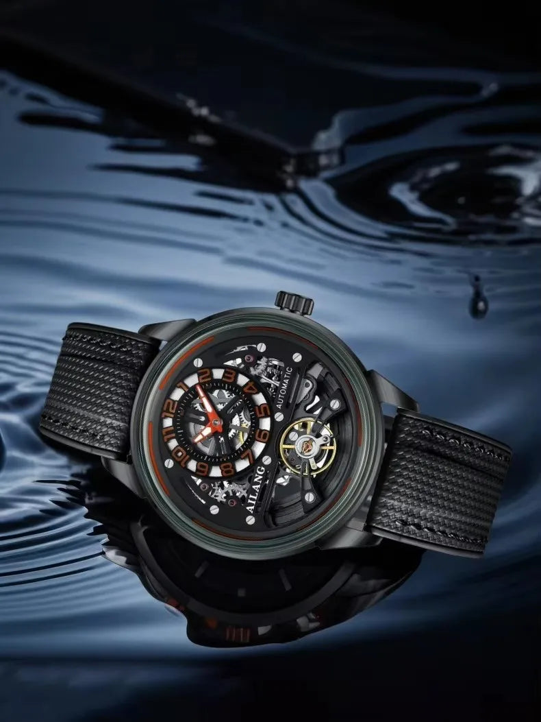 Ailang new automatic mechanical men's watch waterproof skeleton tourbillon luminous fashion men's watch
