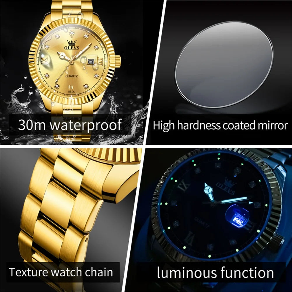 OLEVS Brand Men's Watch Calendar Quartz Watch Waterproof Business 3623
