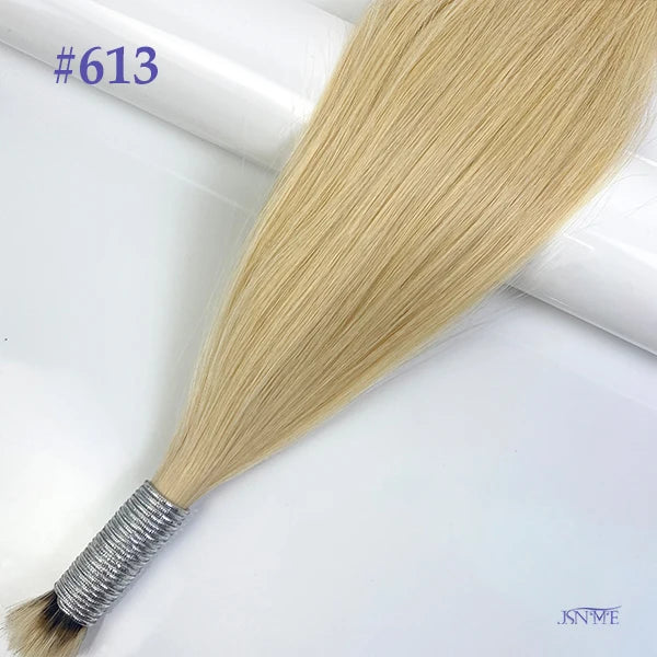 JSNME Bulk Human Hair Extensions 100% Real Human Hair Extension Straight 50g Black Brown Blonde 613 Color For Salon 14"-26" Inch