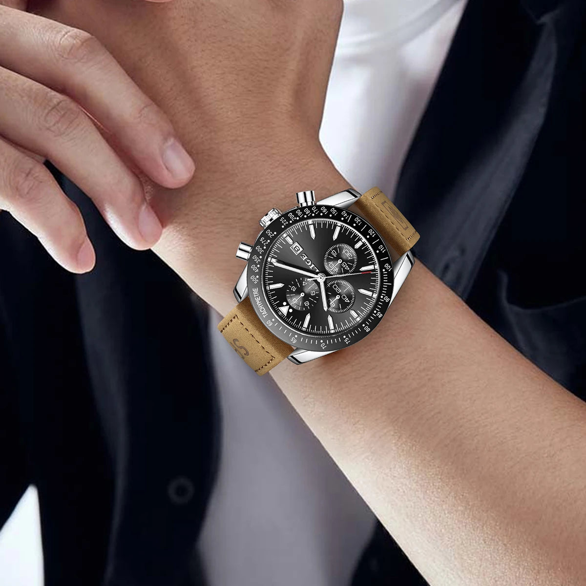 LIGE Retro Fashion Outdoor Quartz Man Watch Military Classic Clocks Casual Sports Leather Belt Waterproof Auto Date Watches Male