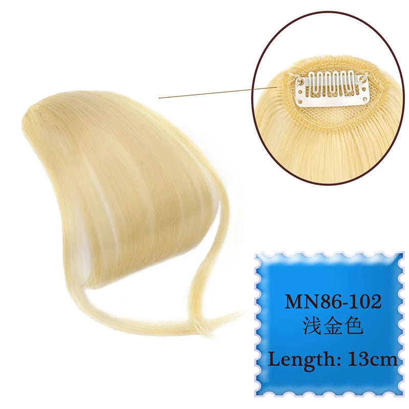 Synthetic Hair Clip In Bangs Brown Colored Invisible Front Fringes Clip in Hair Air Bangs Natural Black Fake Hair Bangs For Girl