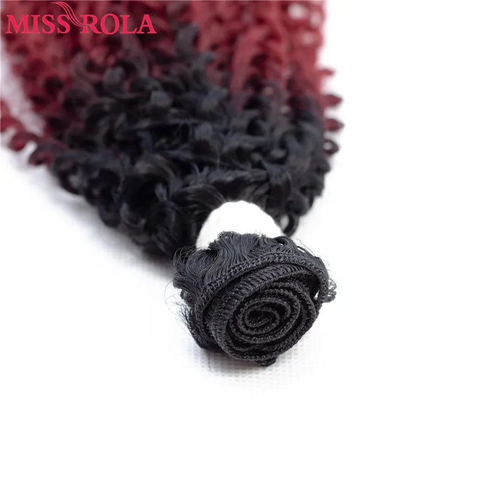 Miss Rola Ombre Hair Bundles Synthetic Kinky Curly Hair Extensions Sew In Hair Weaves 18-22 inch 6pcs/Pack 200g Hair Wefts