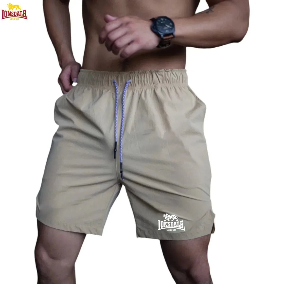 LONSDALE quick-drying and fast-drying summer shorts, men's casual sports shorts, breathable beach pants, suitable for fitness an