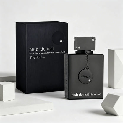 Armaf Club de Nuit Intense Man EDT Perfume For Men Crisp Bergamot Citrus Pine Woody Smoky Aroma Long Lasting Matte Black Square Bottle With Diamond-studded Cap Night Party Dating Present