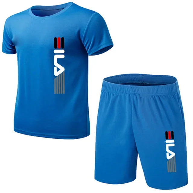 Summer Men's Fashion Simple Fitness Two-piece Oversized  Fashion Short Sleeve and Shorts Sets Size Casual Sportswear Men's Suit