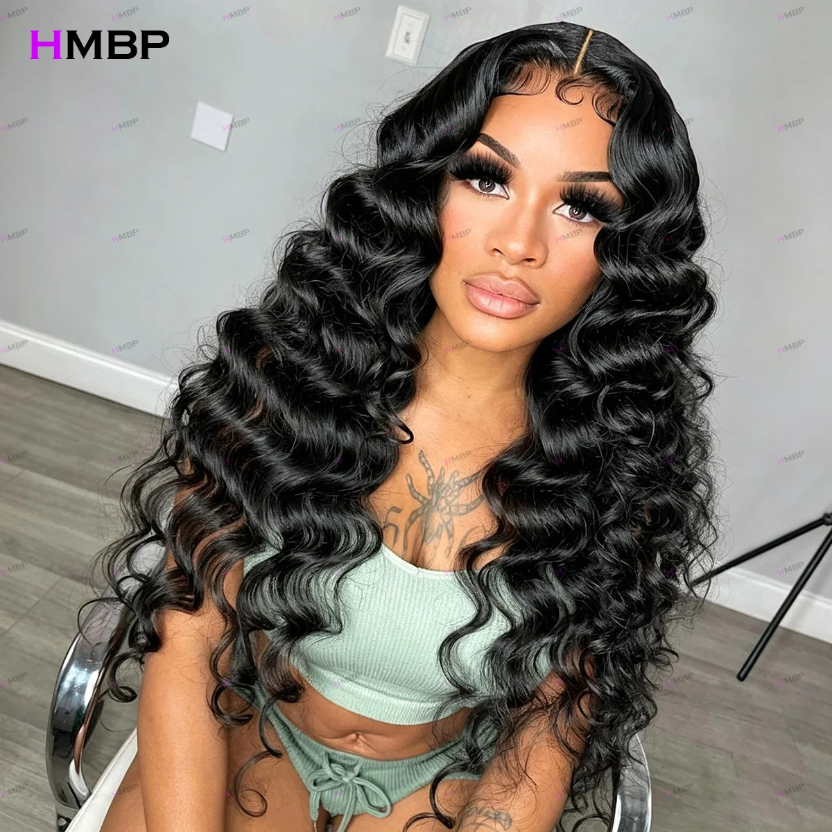 Glueless Wig Pre Plucked Hairline Loose Deep Wave 9x6/13x4 HD Lace Frontal Wig 400 Density Deep Water Wave Curly Human Hair Wig