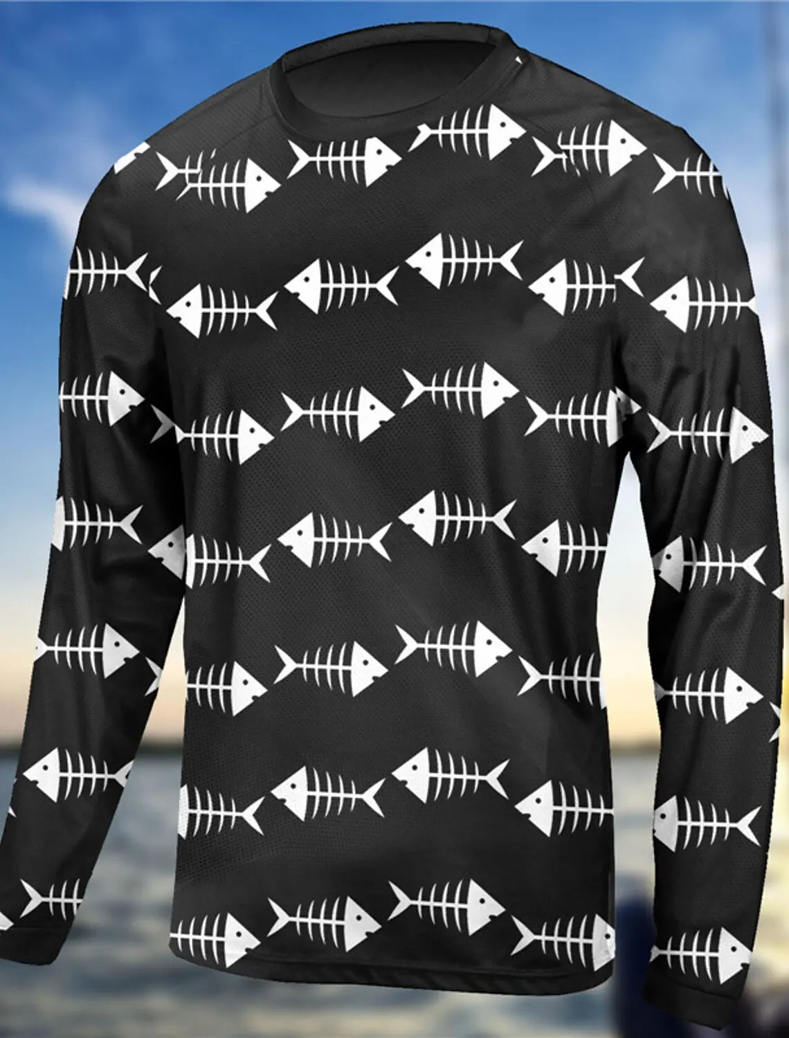 Men's Spring and Summer Outdoor Fishing Long Sleeved Anti UV Breathable Quick Drying Fishing Top