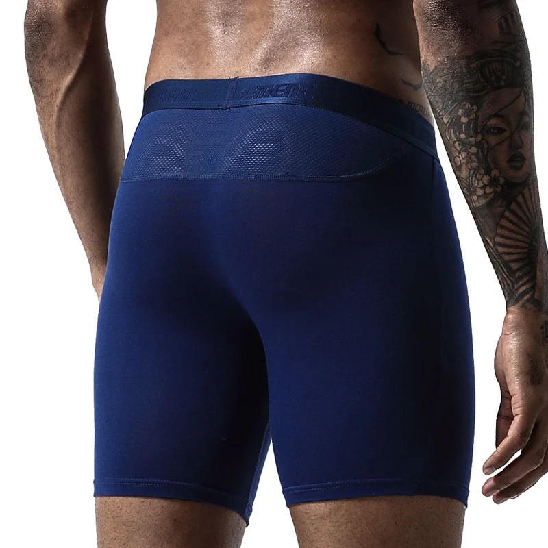 Sports underwear men's anti-wear leg Modal professional running fitness tight body long leg quick dry plus long boxers