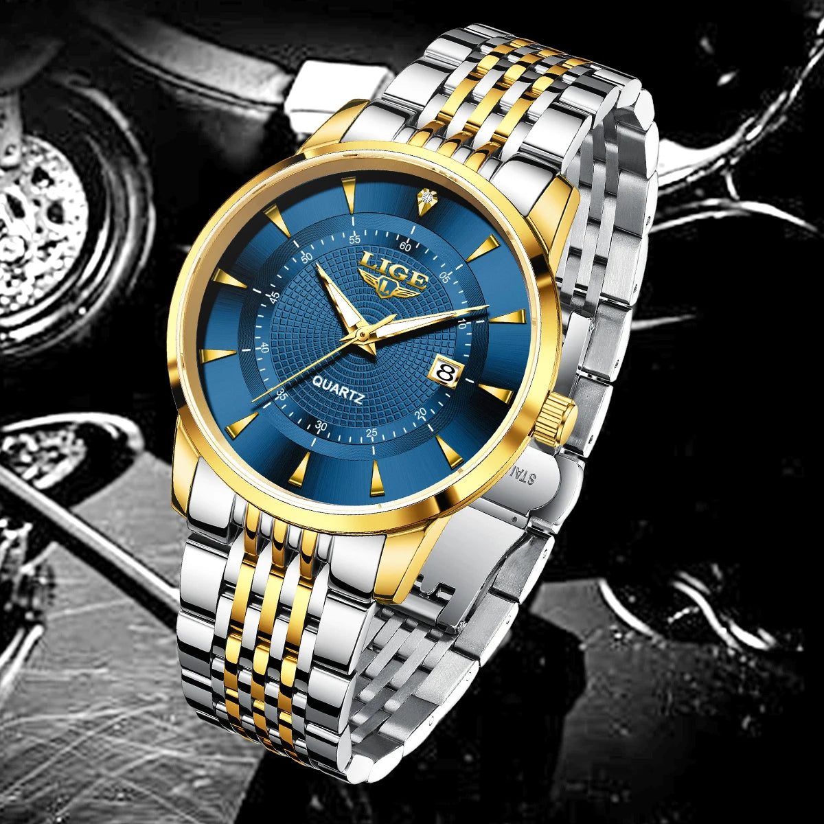 LIGE New 2026 Luxury Man Watch Waterproof Stainless Steel Luminous Date Watch Fashion Simple Casual Man’s Quartz Watches Box