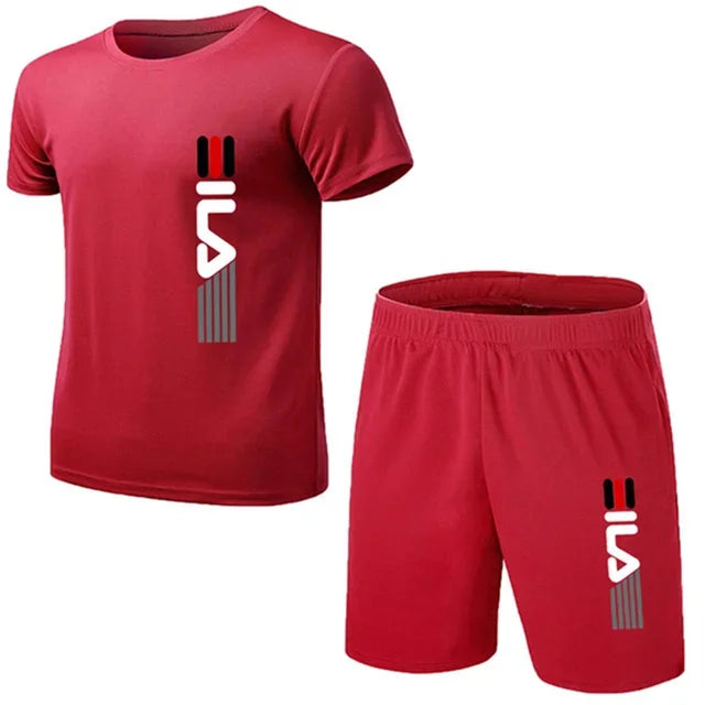 Summer Men's Fashion Simple Fitness Two-piece Oversized  Fashion Short Sleeve and Shorts Sets Size Casual Sportswear Men's Suit