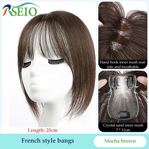 RSEIO Hair Toppers 7x11cm Women Topper Hair Natural Hair Wig 100% Human Hair Clip In Hair Extension For Women