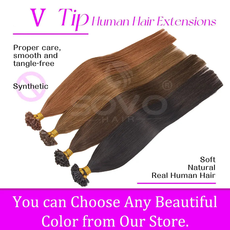 V Tip Hair Extensions Real Human Hair Keratin Human Hair Extensions  Natural Hair Italy Keratin Glue Machine Remy Hair 50 Strand