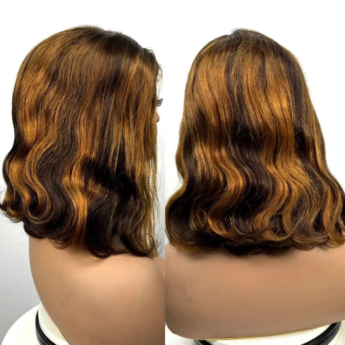 250% Density Colored Body Wave Human Hair Wigs 12inch 12A 100% Human Hair 4x4 Transparent Lace Closure Wavy Hair Wigs for Women