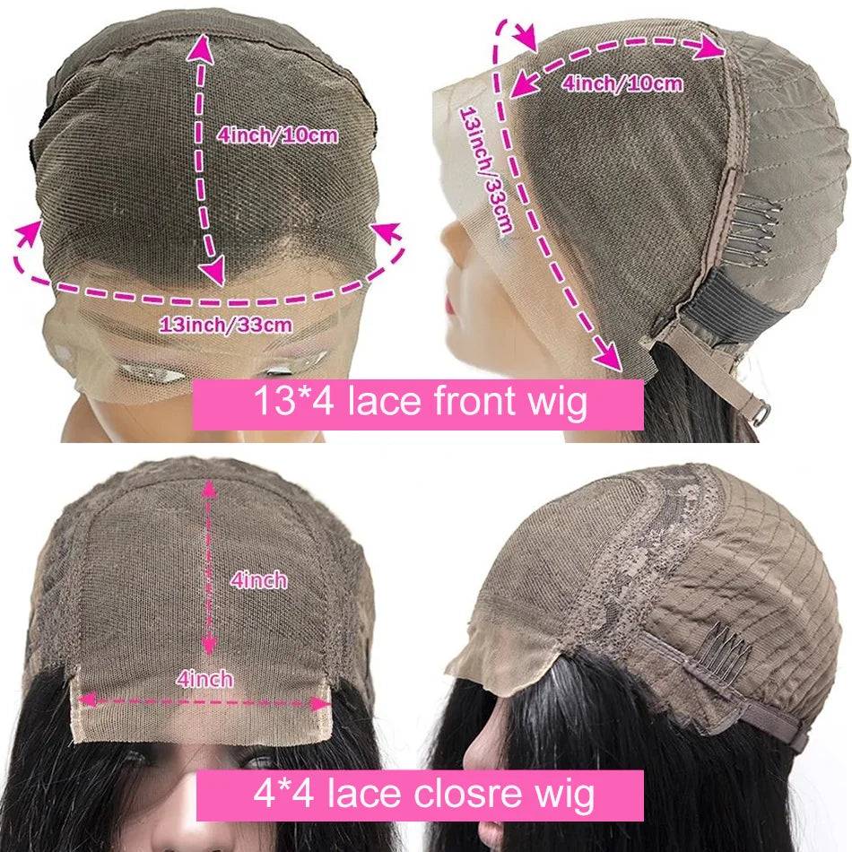 Water Wave Lace Front Wig Deep Free Part Lace Closure Wigs Bob Lace Wigs Brazilian Wet and Wavy Human Hair Wigs for Black Women Pre plucked Can be Dyed 12 14 16Inch