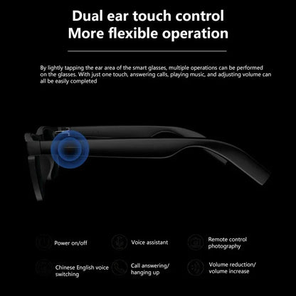 Lenovo 2026 New AI Smart Glasses 8K HD Voice Assistant Translator Control Touch Photo Camera Recording Bluetooth Sunglasses