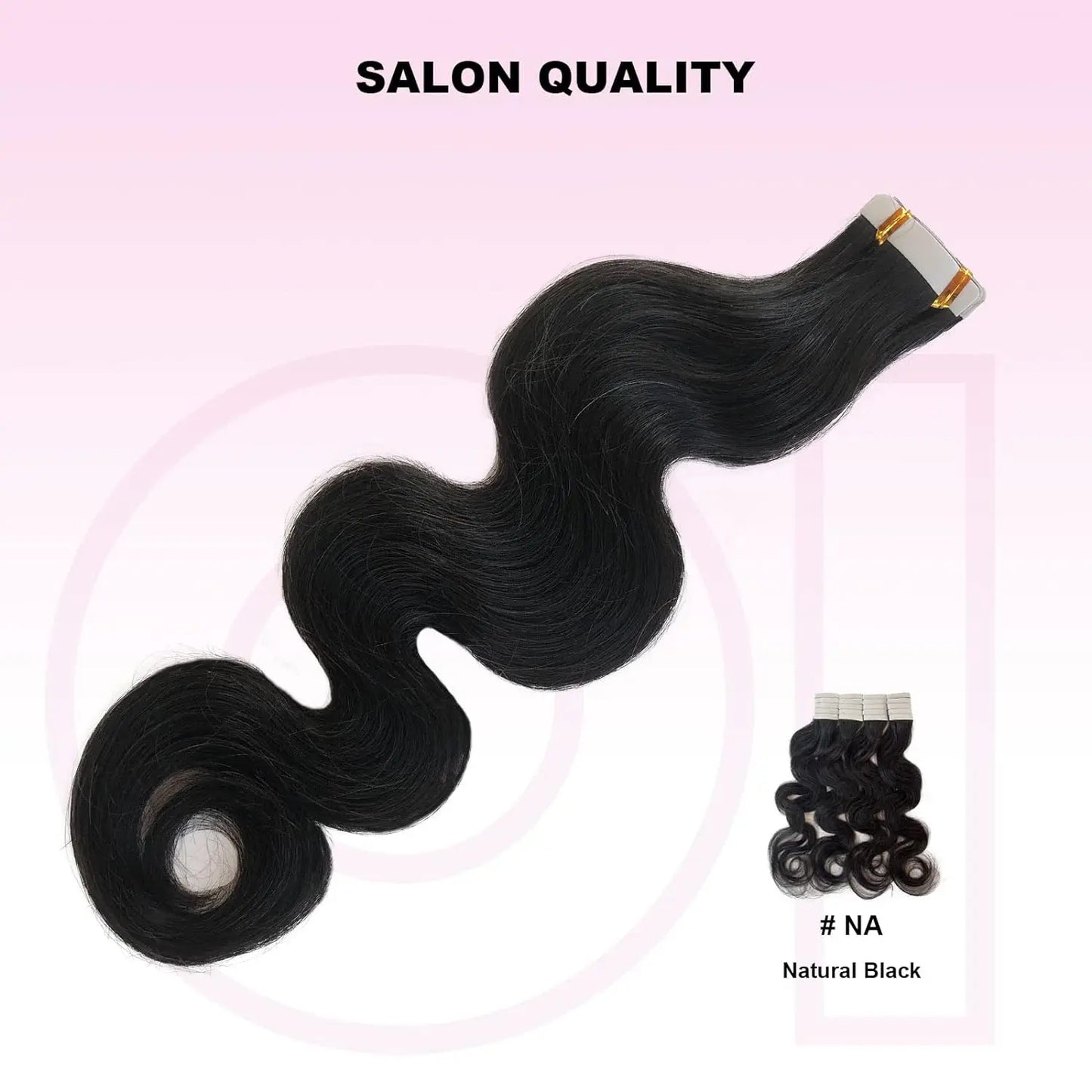 Body Wave Tape In Hair Extensions Natural Black 100% Human Hair Curly Wavy Skin Weft Invisible Full Head Tape ins Hair 20Pcs 50G