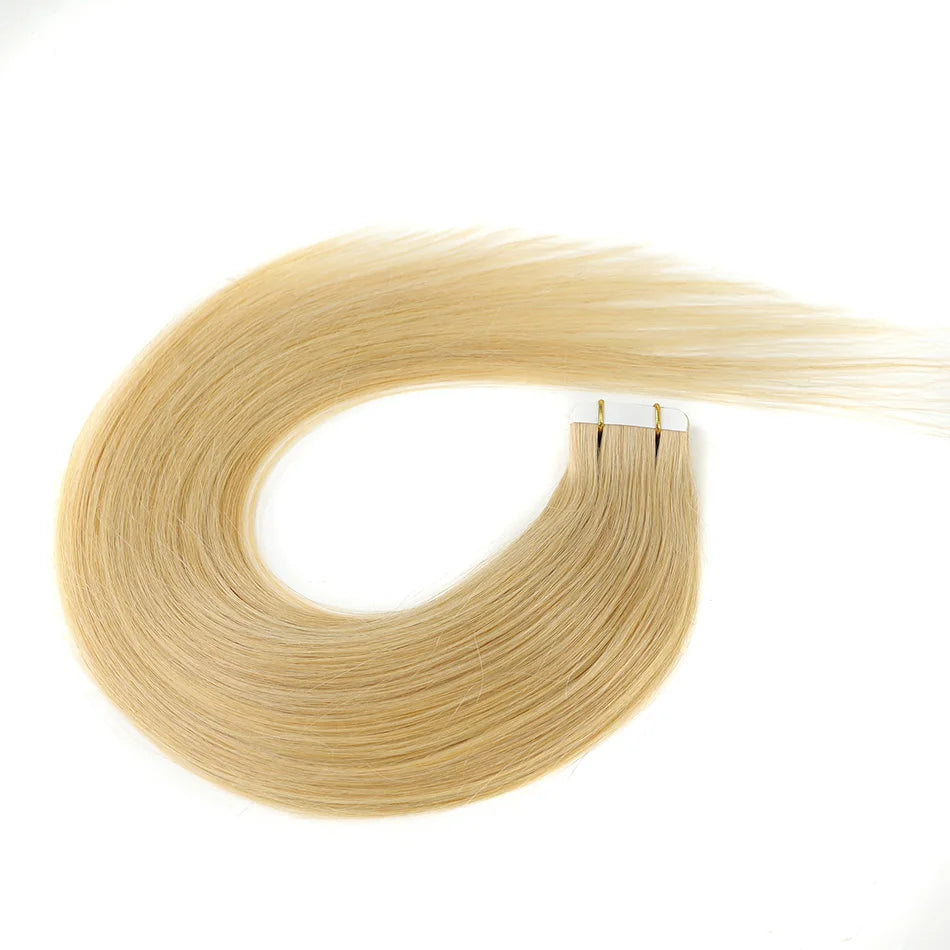 BHF Tape In Hair Extensions Human Hair 20pcs/Pack European Remy Straight Invisible Tape Ins Adhensive 100% Human Hair For Salon