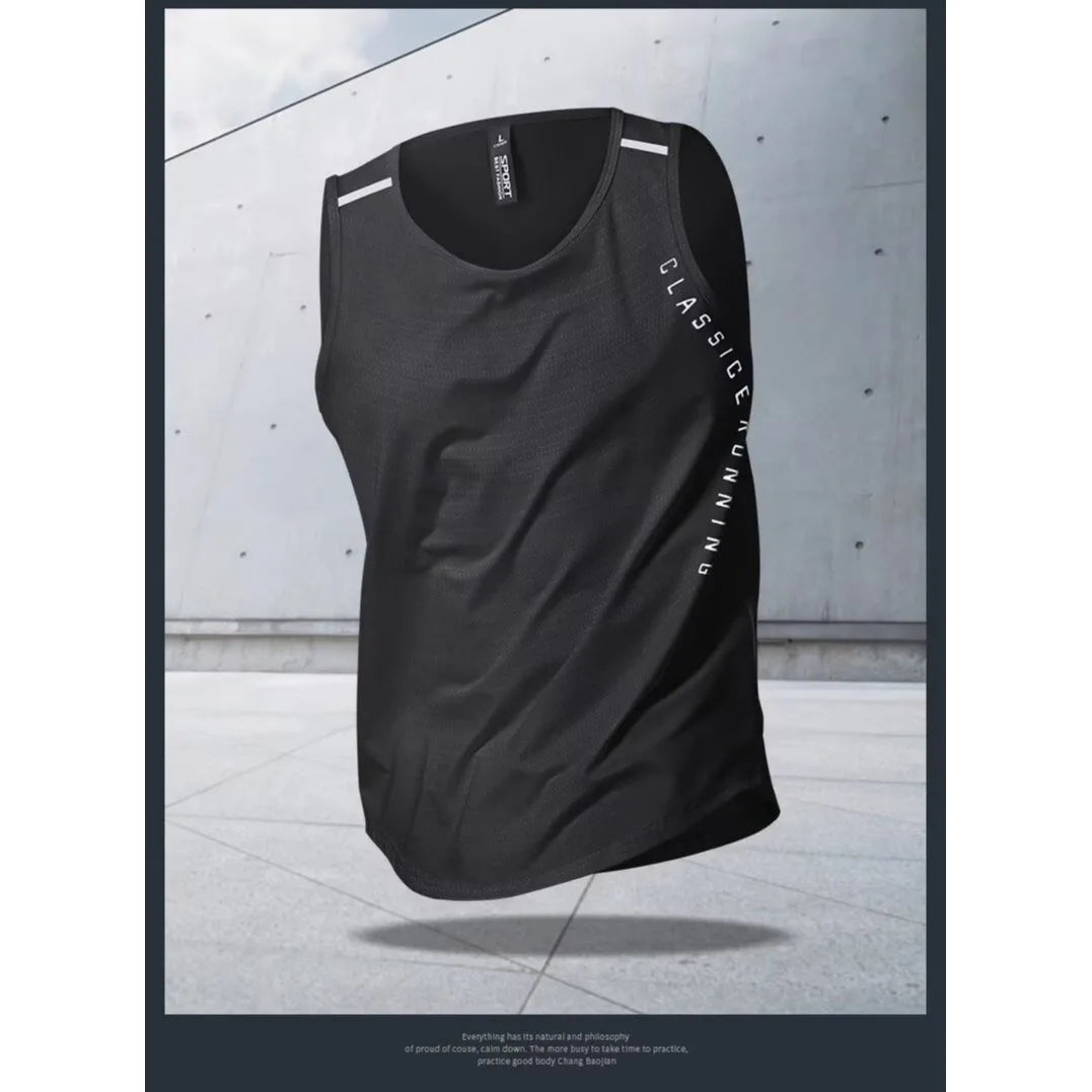 Sports vest men's fitness summer ice silk top running sleeveless quick drying clothes, camisole loose basketball training t-shir