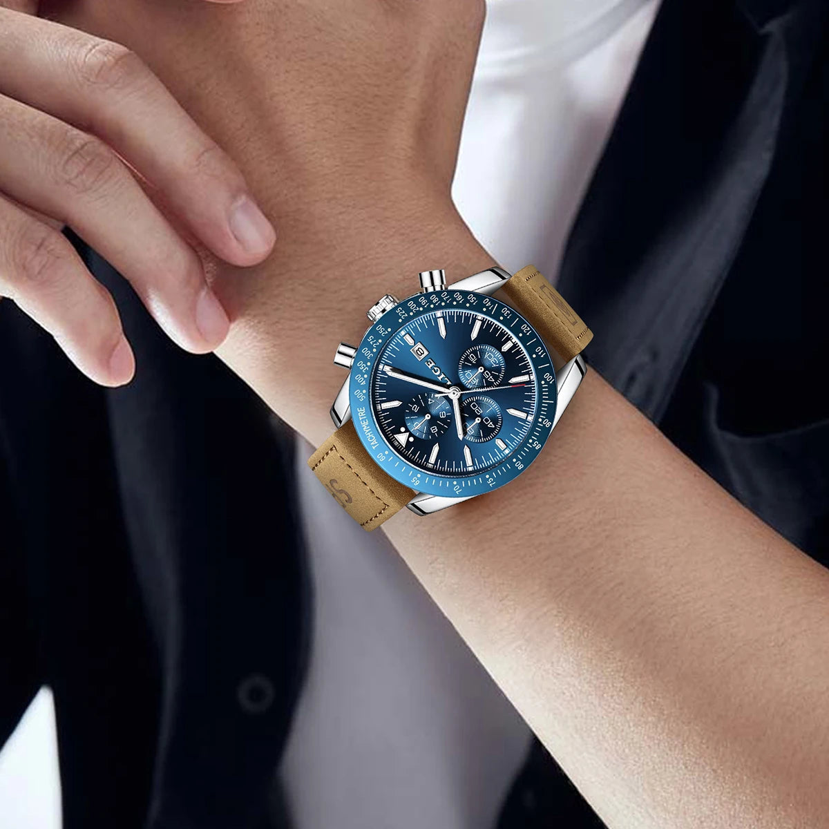 LIGE Retro Fashion Outdoor Quartz Man Watch Military Classic Clocks Casual Sports Leather Belt Waterproof Auto Date Watches Male