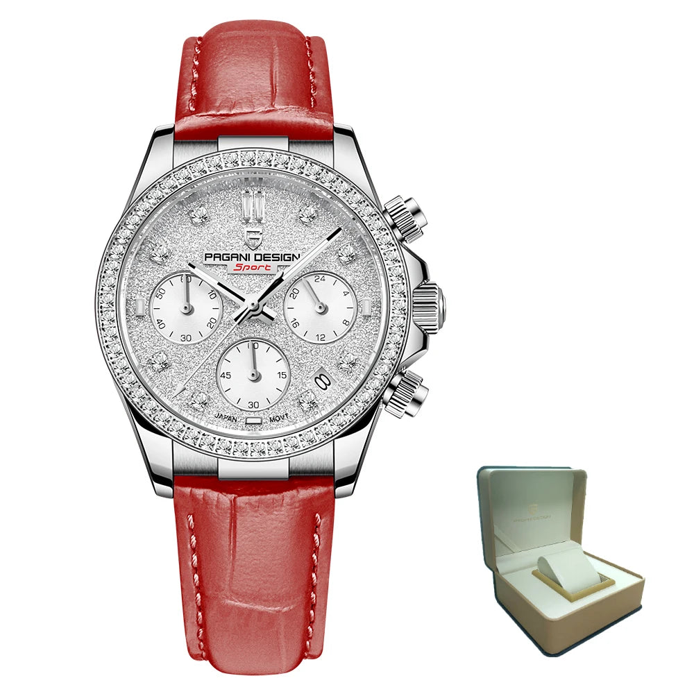 PAGANI DESIGN 1730 Fashion Multifunctional Women's Quartz Watch Luxury Sapphire Glass Watch Women's Exquisite Packaging Gift Box