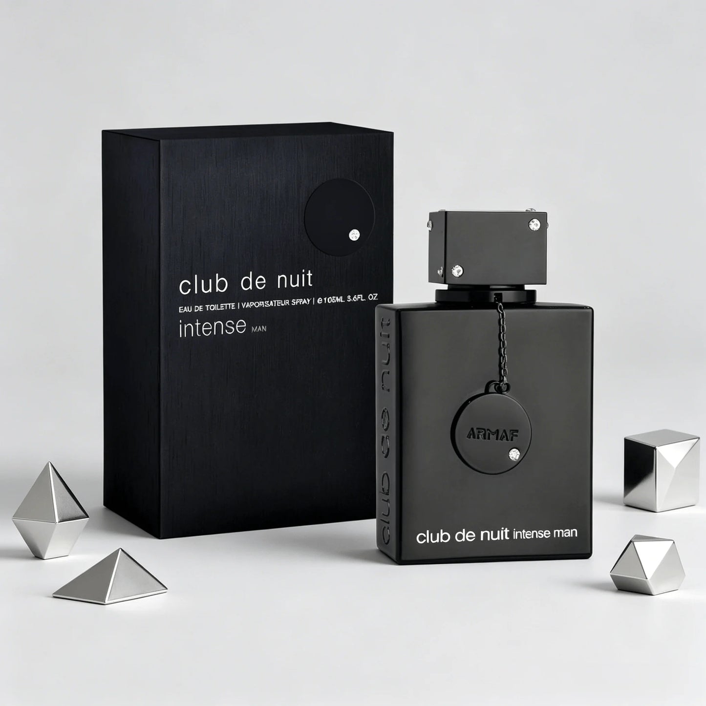 Armaf Club de Nuit Intense Man EDT Perfume For Men Crisp Bergamot Citrus Pine Woody Smoky Aroma Long Lasting Matte Black Square Bottle With Diamond-studded Cap Night Party Dating Present