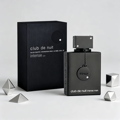 Armaf Club de Nuit Intense Man EDT Perfume For Men Crisp Bergamot Citrus Pine Woody Smoky Aroma Long Lasting Matte Black Square Bottle With Diamond-studded Cap Night Party Dating Present