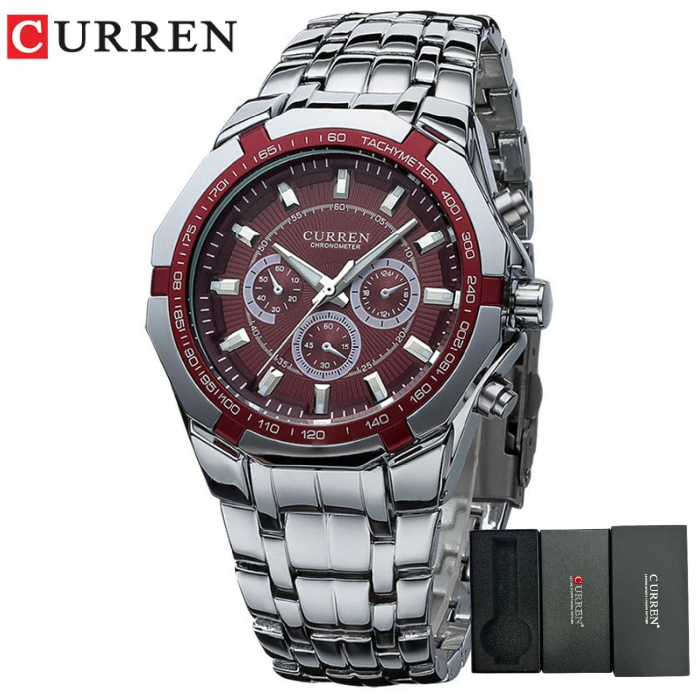 CURREN Men Luxury Brand Military Sport Mens Watches Full Steel Quartz Clock Men's Waterproof Business Watch Relogio Masculino
