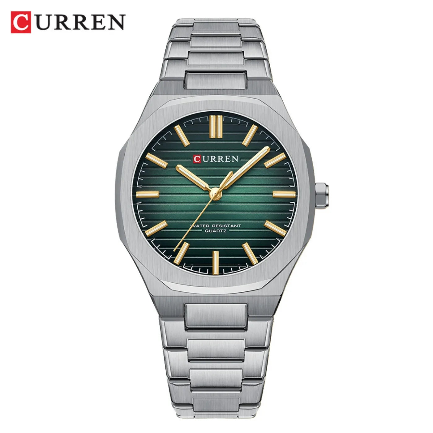 CURREN 8456 Business Quartz Stainless Steel Strap Watch Square Dial Casual Style Wristwatch with Waterproof Function