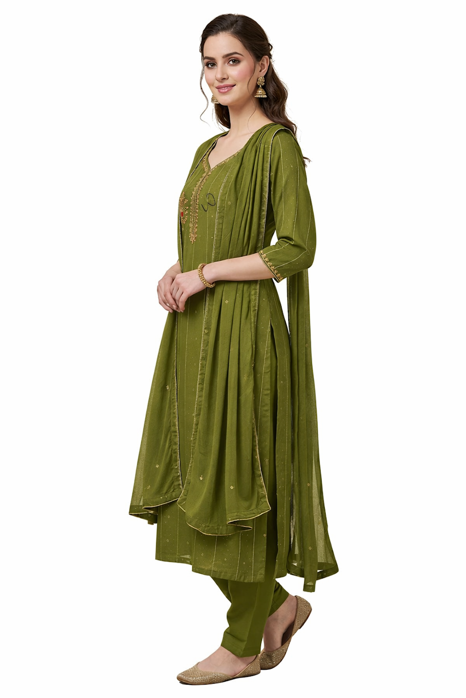 Embroidered Kurti Set with Pants