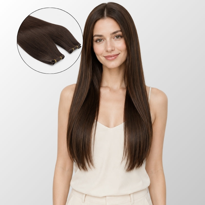 Chocolate Brown (2Q) Genius Weft Hair Extensions (50g - 100g)