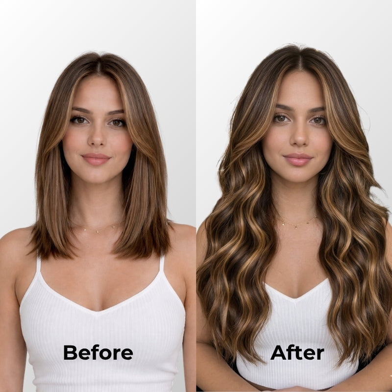 Honey Blonde Balayage (1A/1A+4Q) Genius Weft Hair Extensions (50g -