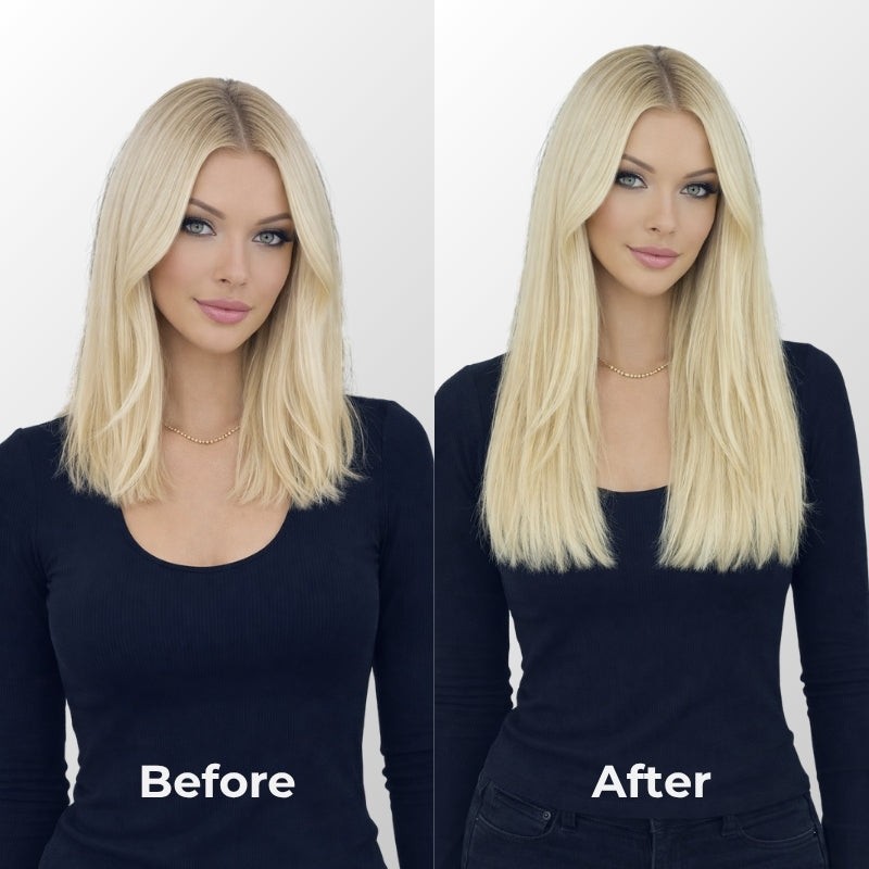 Light Blonde Highlights (9C+60C) Full Clip-In Hair Extensions