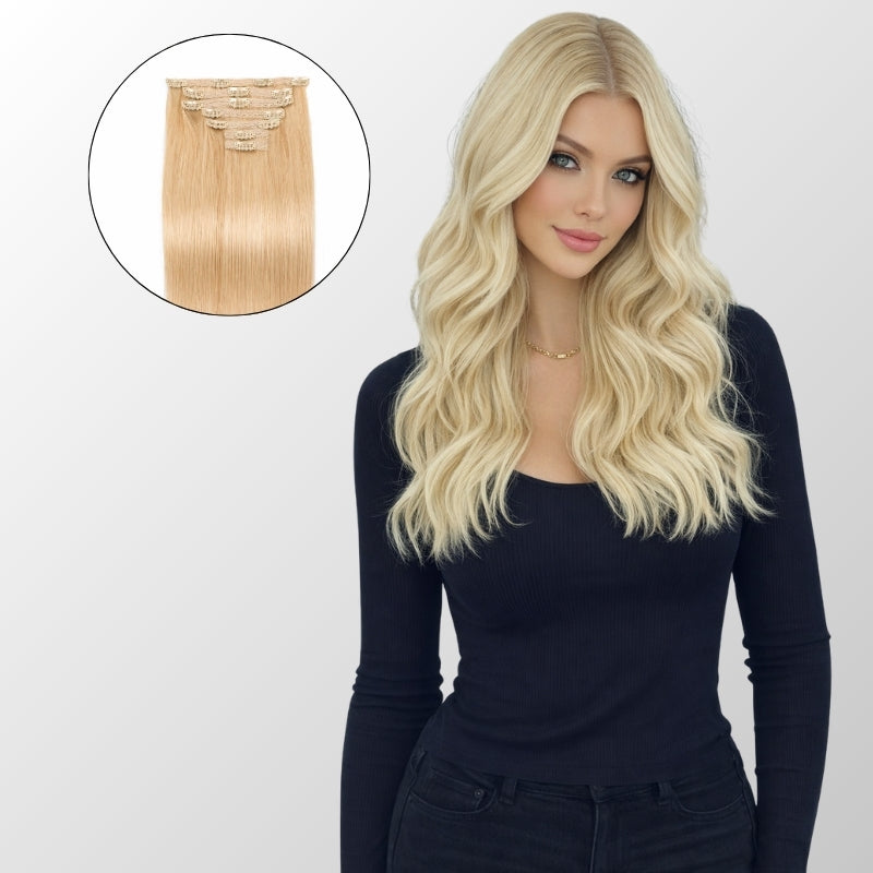 Light Blonde Highlights (9C+60C) Full Clip-In Hair Extensions