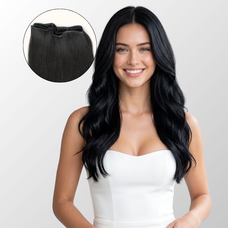 Jet Black (1) Genius Weft Hair Extensions (50g - 100g)